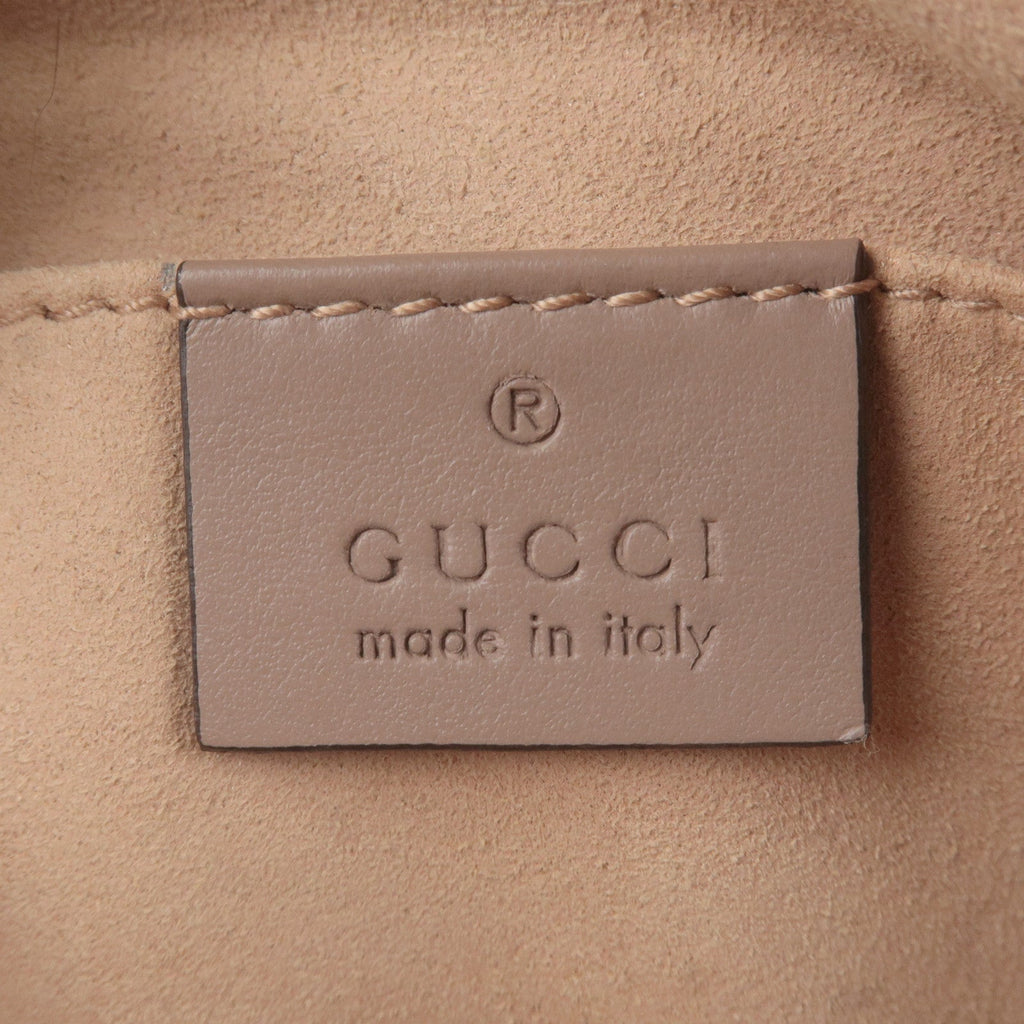 GUCCI GG Marmont Leather Chain Shoulder Bag Beige 448065