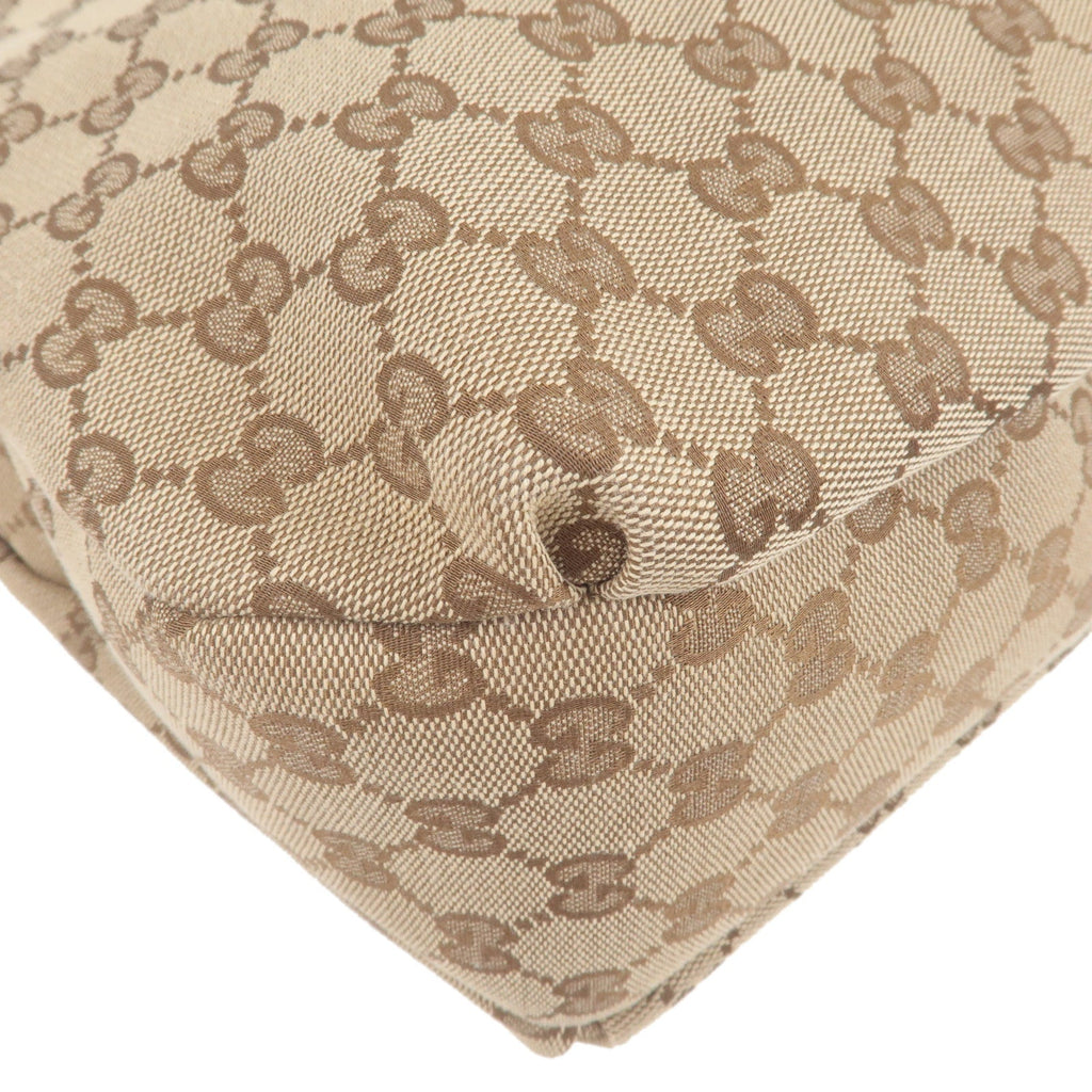 GUCCI Sherry GG Canvas Leather Shoulder Bag Beige Brown 211933