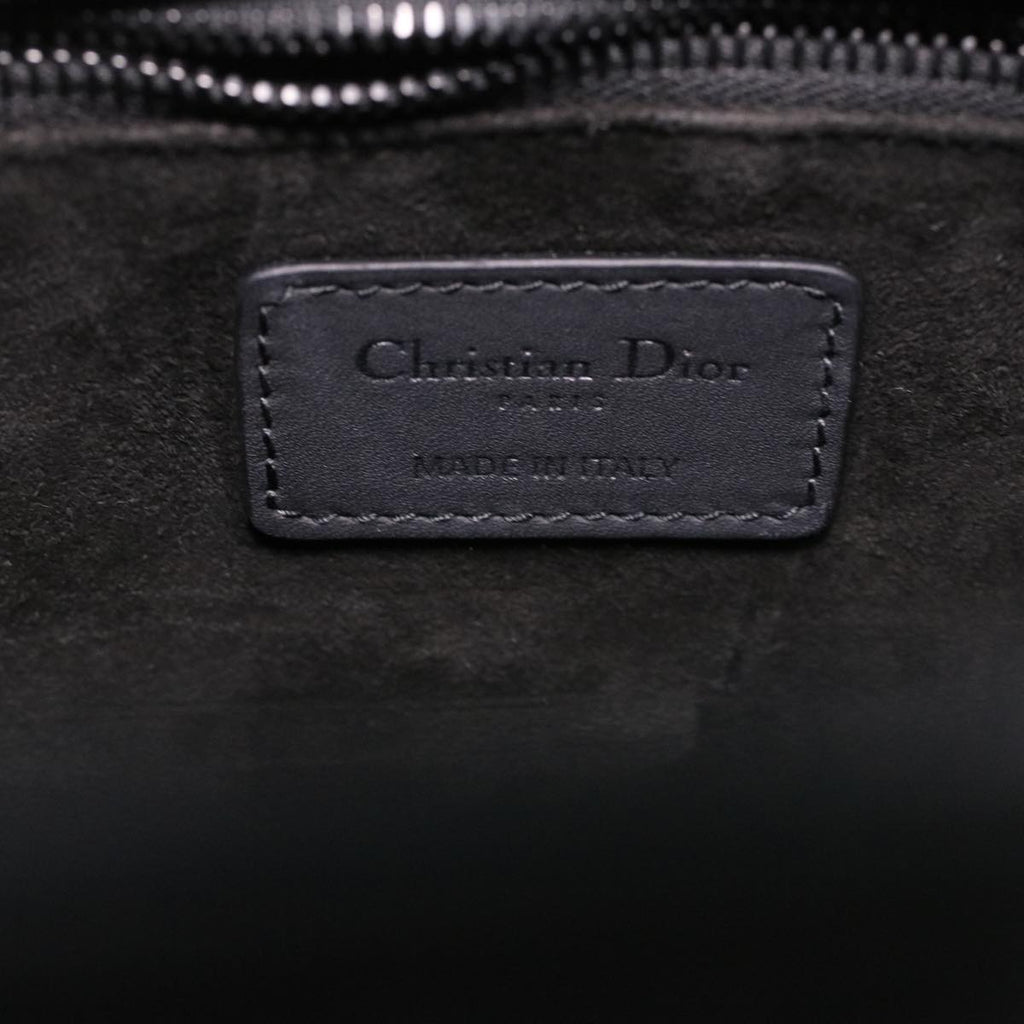 CHRISTIAN DIOR Canage Lady Dior Hand Bag Calfskin Black M0566SLOI Auth 36776A