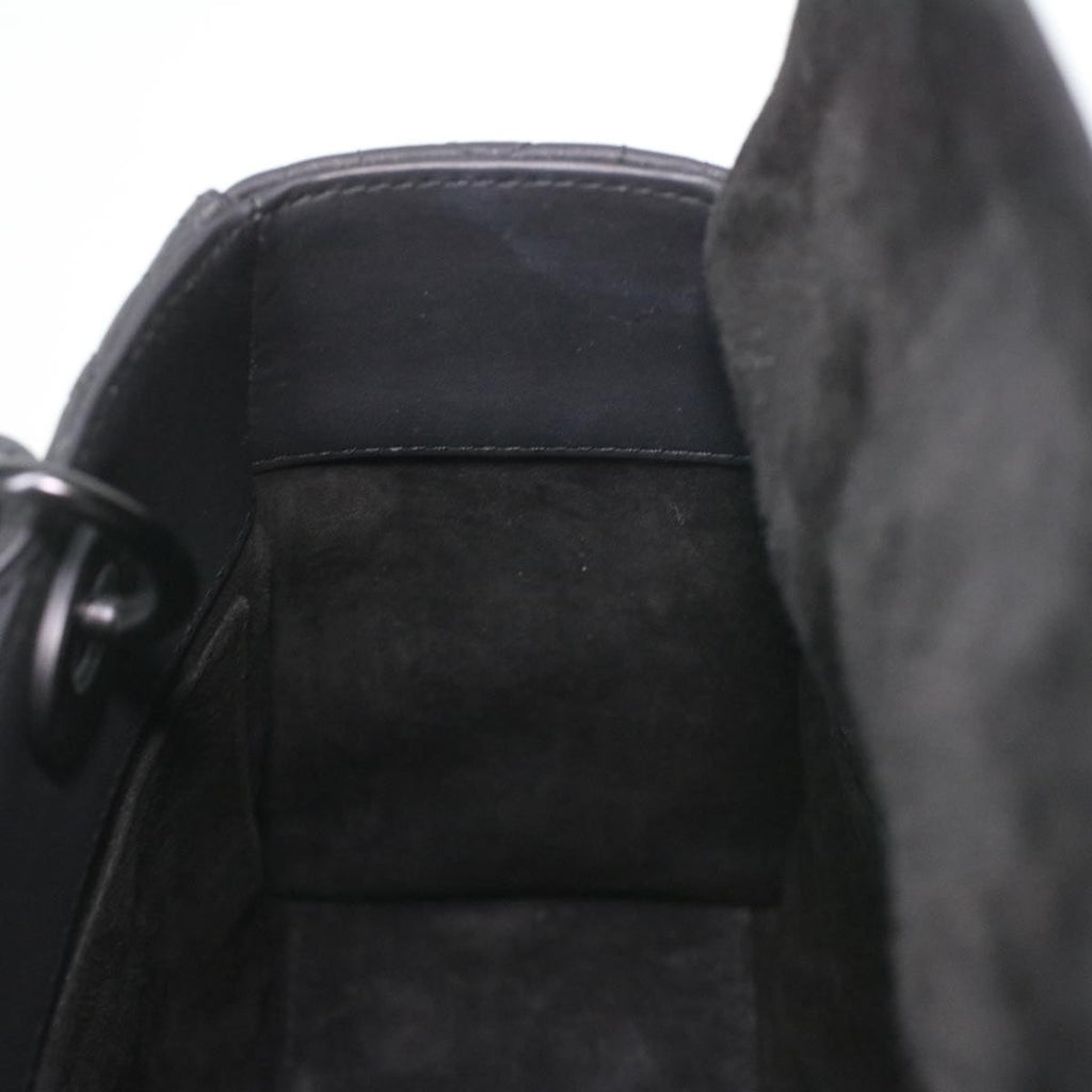 CHRISTIAN DIOR Canage Lady Dior Hand Bag Calfskin Black M0566SLOI Auth 36776A