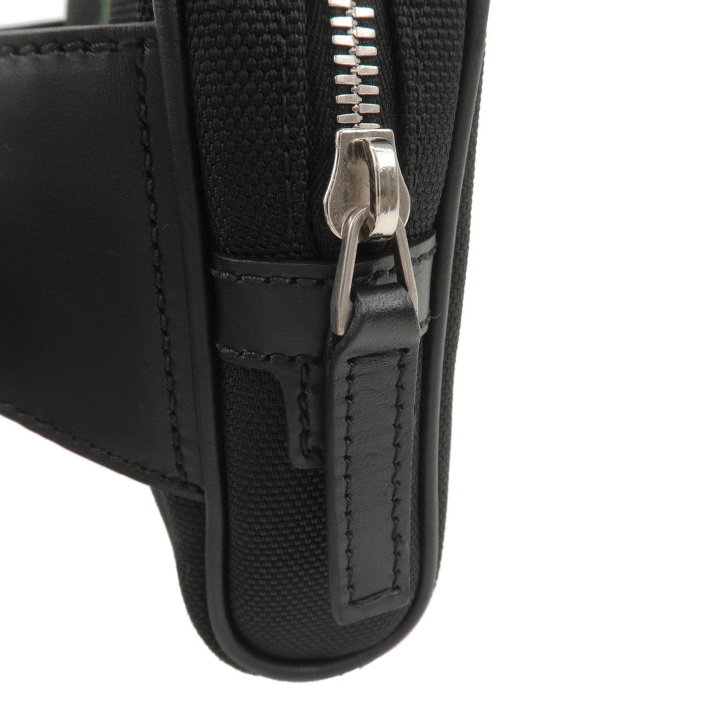 GUCCI Sherry Canvas Leather Waist Bag Body Bag Black 630919