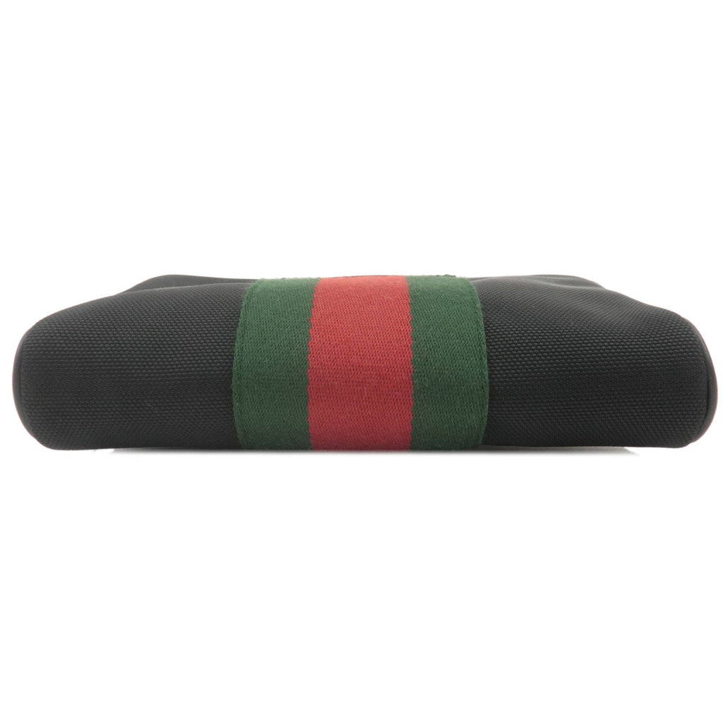GUCCI Sherry Canvas Leather Waist Bag Body Bag Black 630919