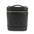 CHANEL Caviar Skin Vanity Bag Hand Bag Black A01998