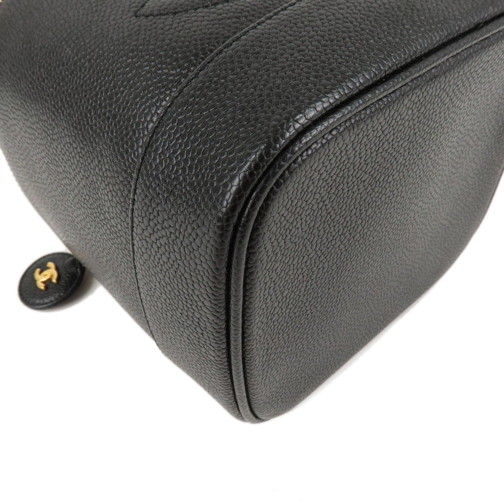 CHANEL Caviar Skin Vanity Bag Hand Bag Black A01998