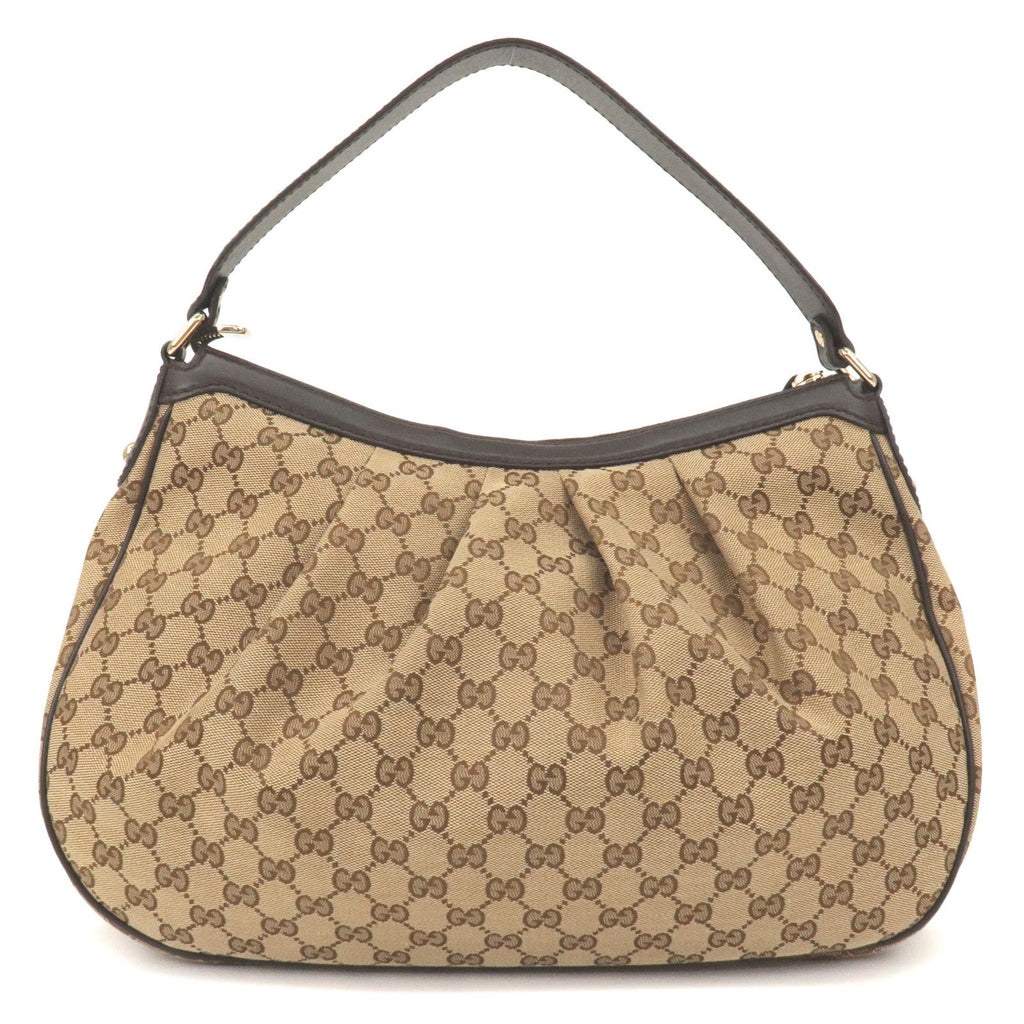 GUCCI Sukey GG Canvas Leather Shoulder Bag Beige Brown 362726