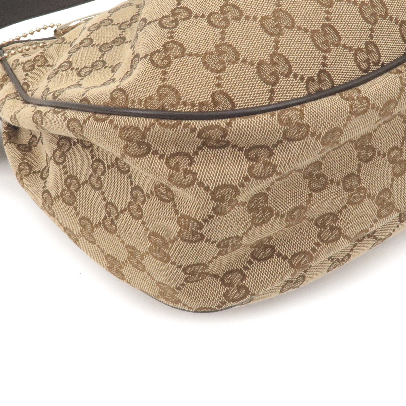 GUCCI Sukey GG Canvas Leather Shoulder Bag Beige Brown 362726
