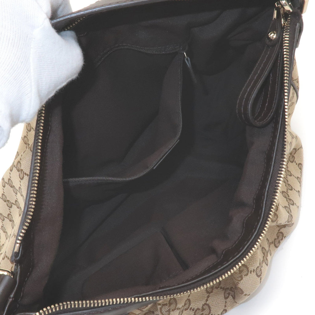 GUCCI Sukey GG Canvas Leather Shoulder Bag Beige Brown 362726