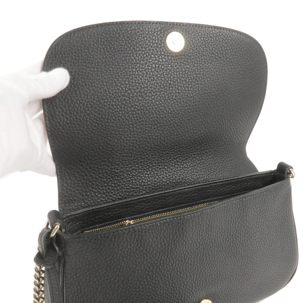 GUCCI SOHO Leather Chain Shoulder Bag Crossbody Bag Black 536224