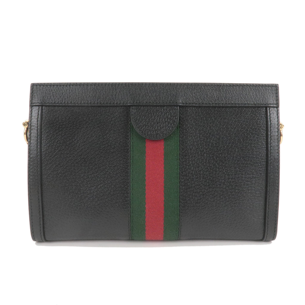 GUCCI Ophidia Leather Crossbnody Chain Shoulder Bag Black 503877