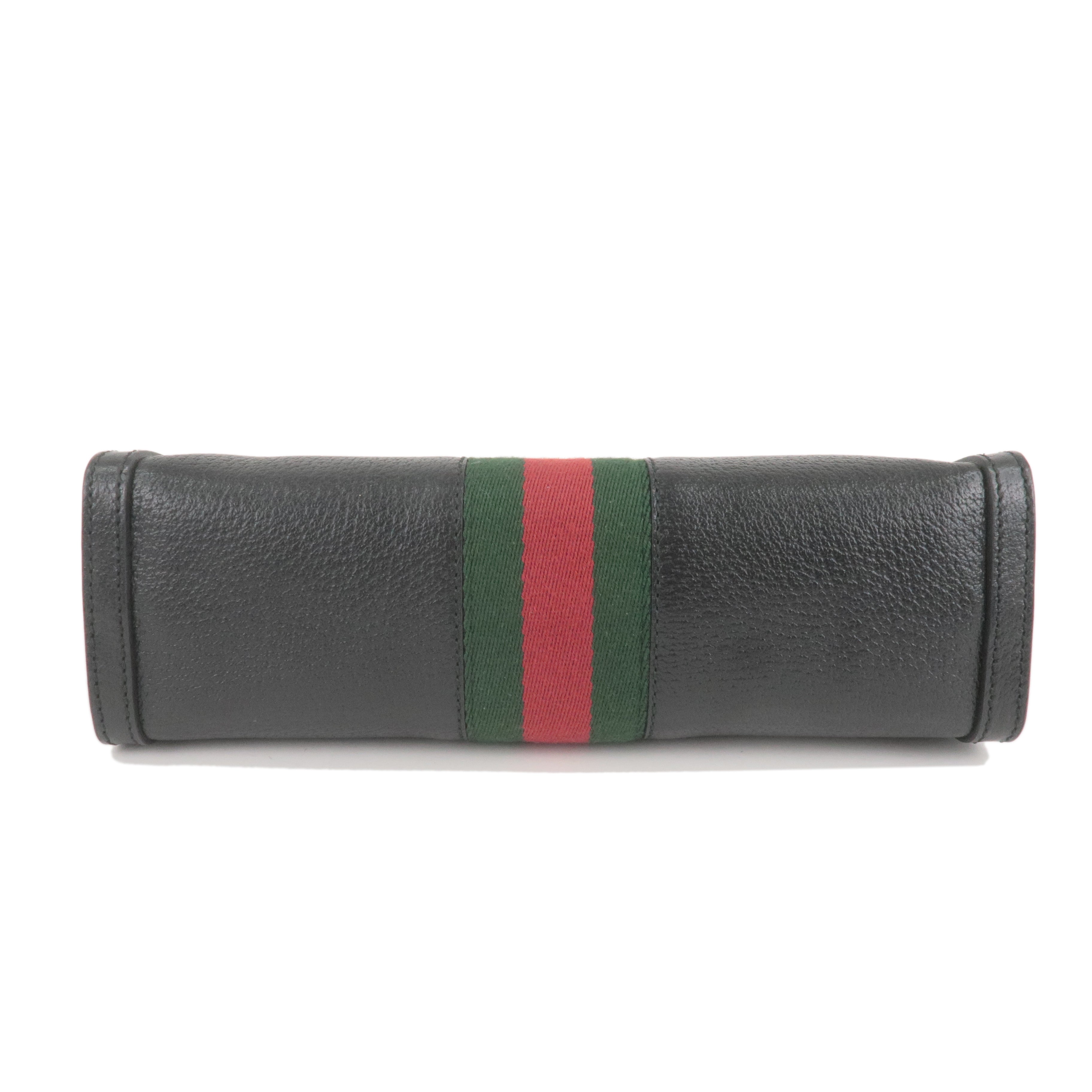 GUCCI Ophidia Leather Crossbnody Chain Shoulder Bag Black 503877