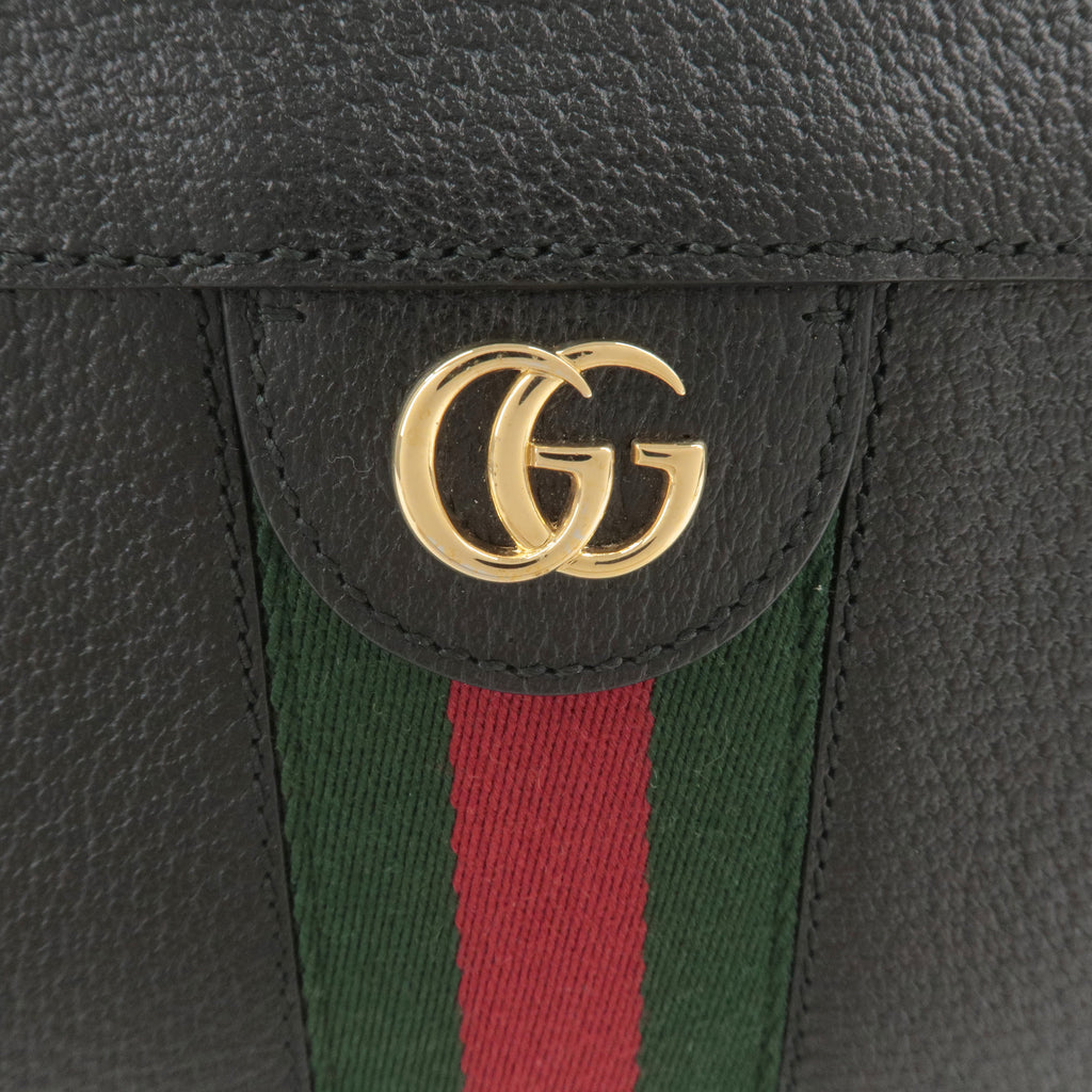 GUCCI Ophidia Leather Crossbnody Chain Shoulder Bag Black 503877