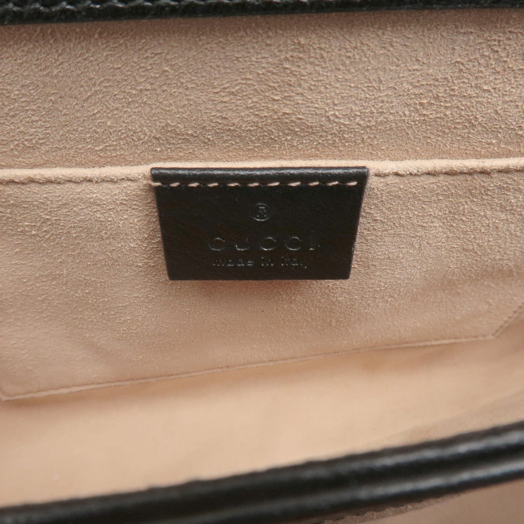 GUCCI Ophidia Leather Crossbnody Chain Shoulder Bag Black 503877