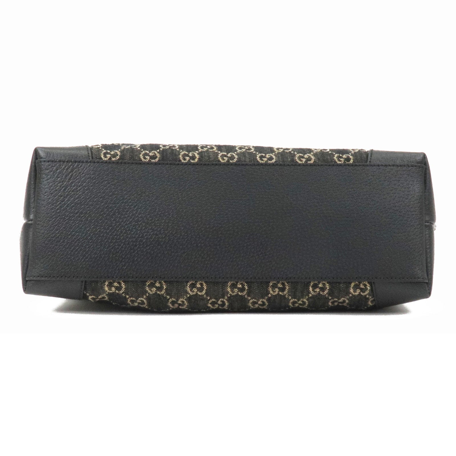 GUCCI Ophidia GG Supreme Leather Denim Tote Bag Black 631685