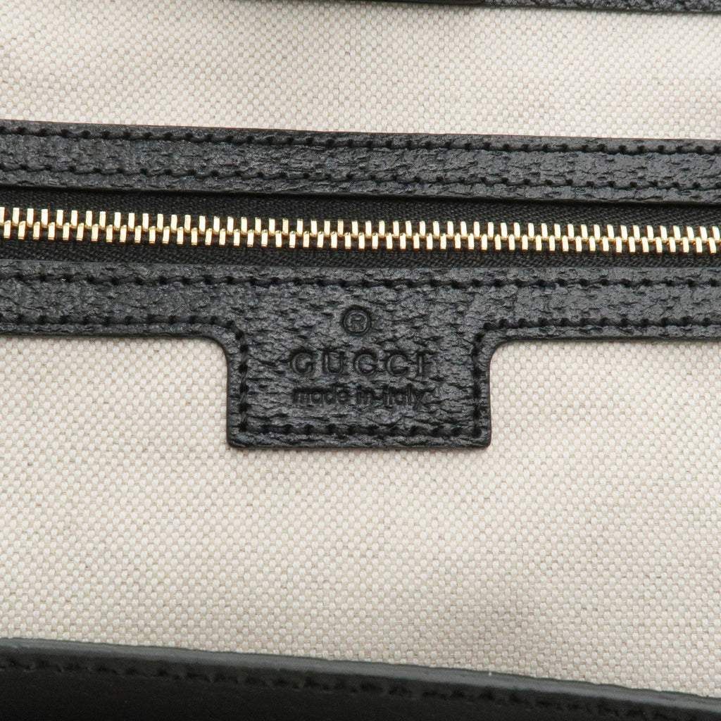 GUCCI Ophidia GG Supreme Leather Denim Tote Bag Black 631685