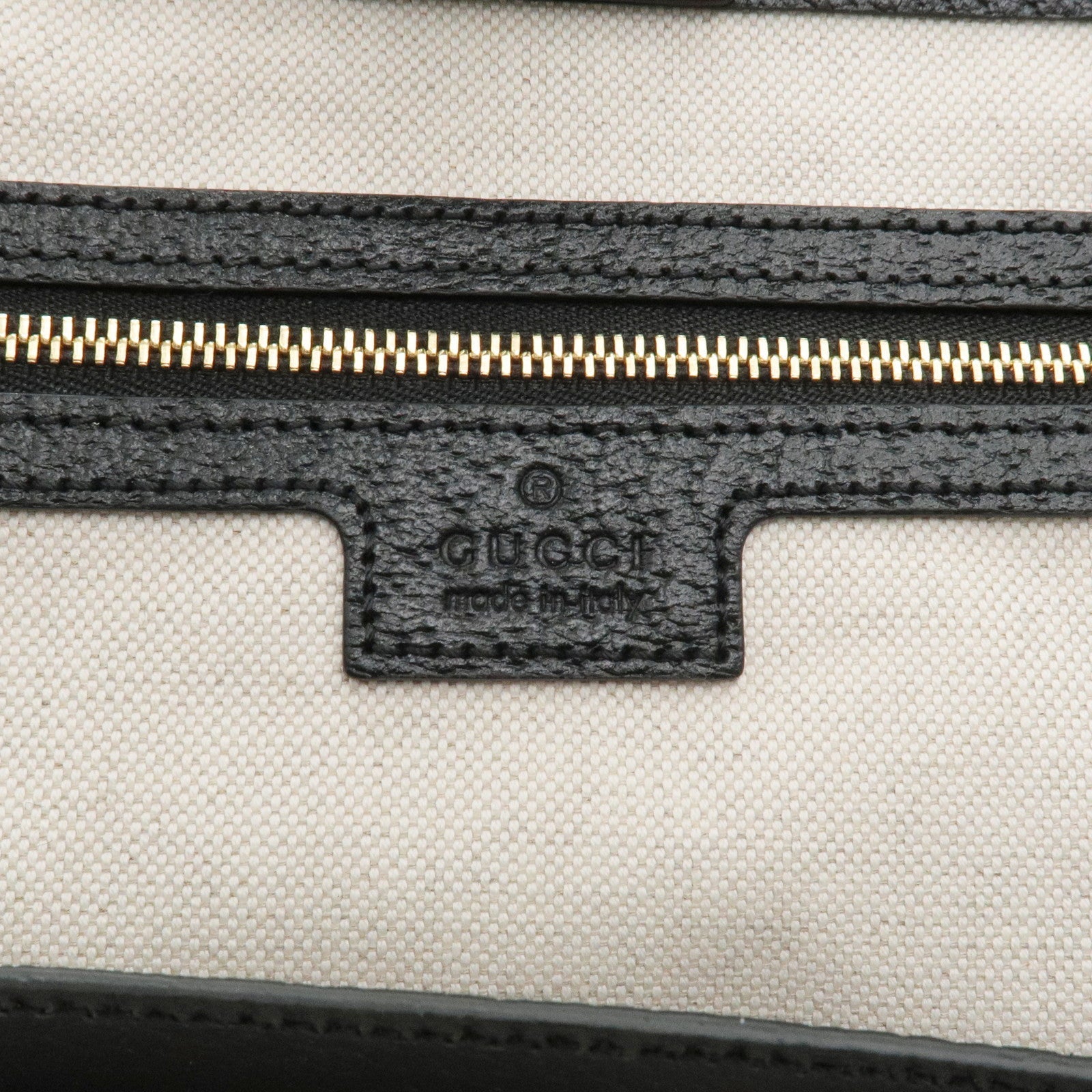 GUCCI Ophidia GG Supreme Leather Denim Tote Bag Black 631685