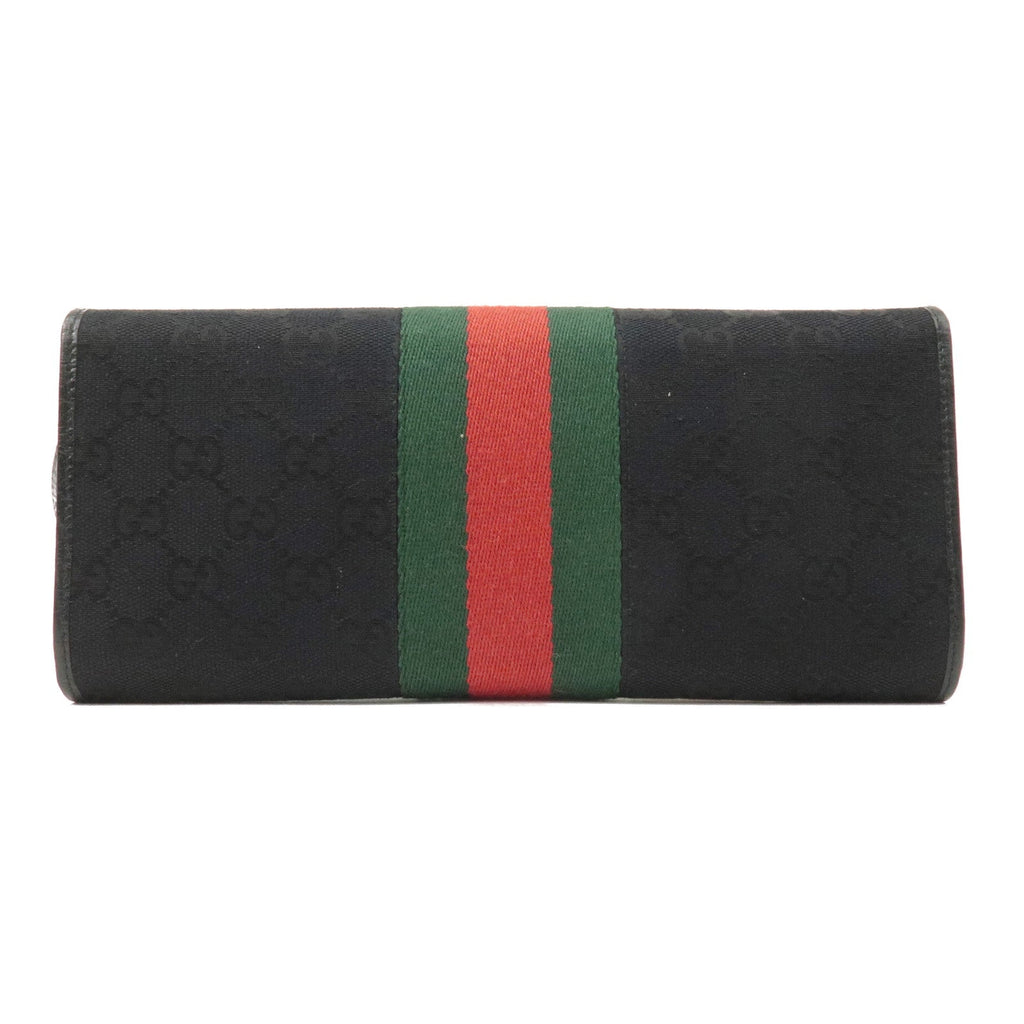 GUCCI Sherry Bamboo GG Canvas Leather 2Way Bag Black 131994