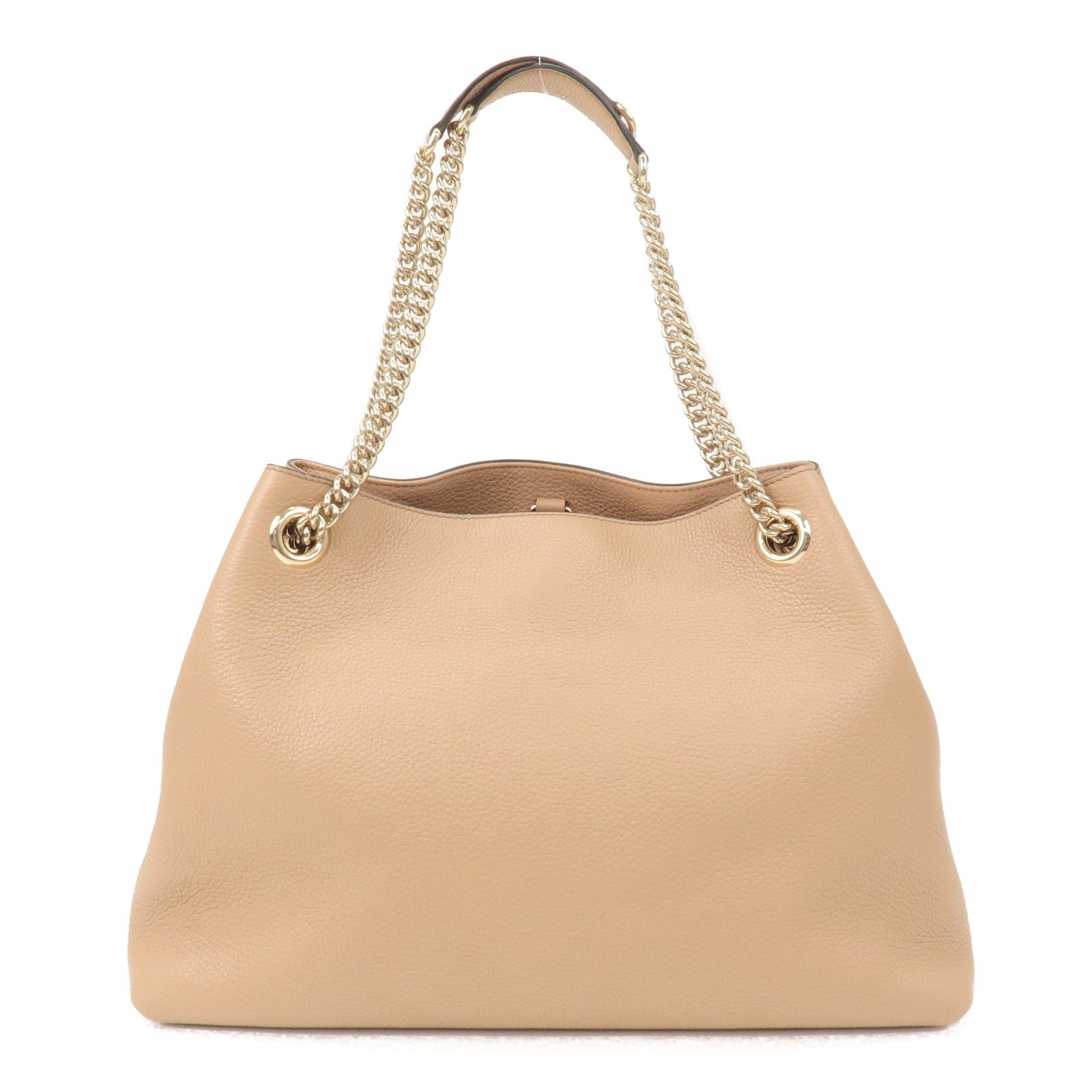 GUCCI SOHO Leather Chain Shoulder Bag Hand Bag Beige 536196