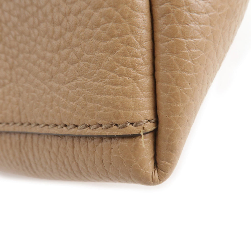 GUCCI SOHO Interlocking G Leather Chain Shoulder Bag Beige 536196