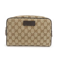 GUCCI GG Canvas Leather Waist Bag Beige Brown 449174