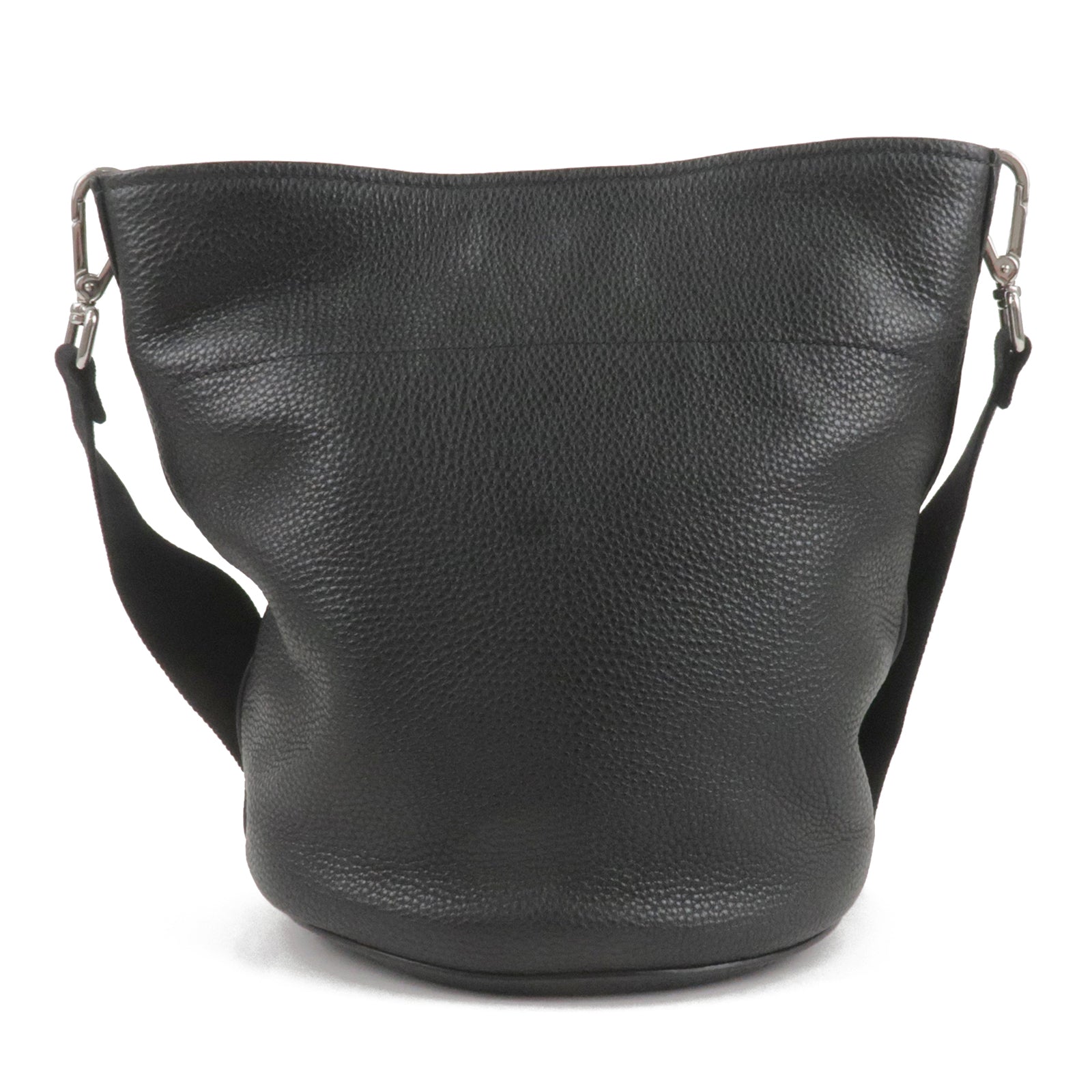 Prada Logo Leather One Shoulder Bag NERO Black 1BE012