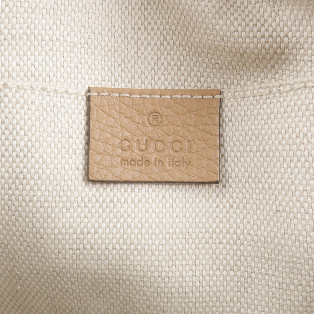 GUCCI SOHO Small Disco Leather Shoulder Bag Beige 308364
