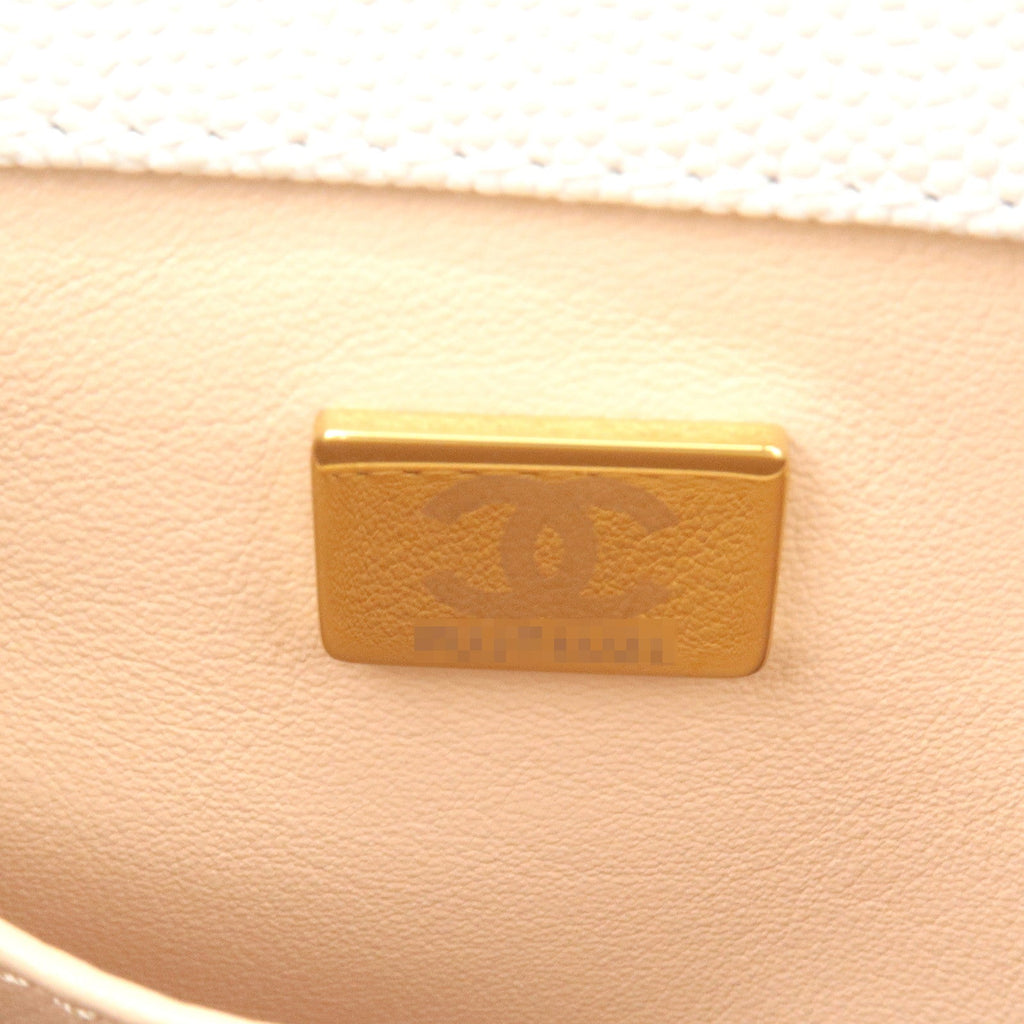 CHANEL Matelasse Caviar Skin COCO Handle 28 2Way Bag White A92991