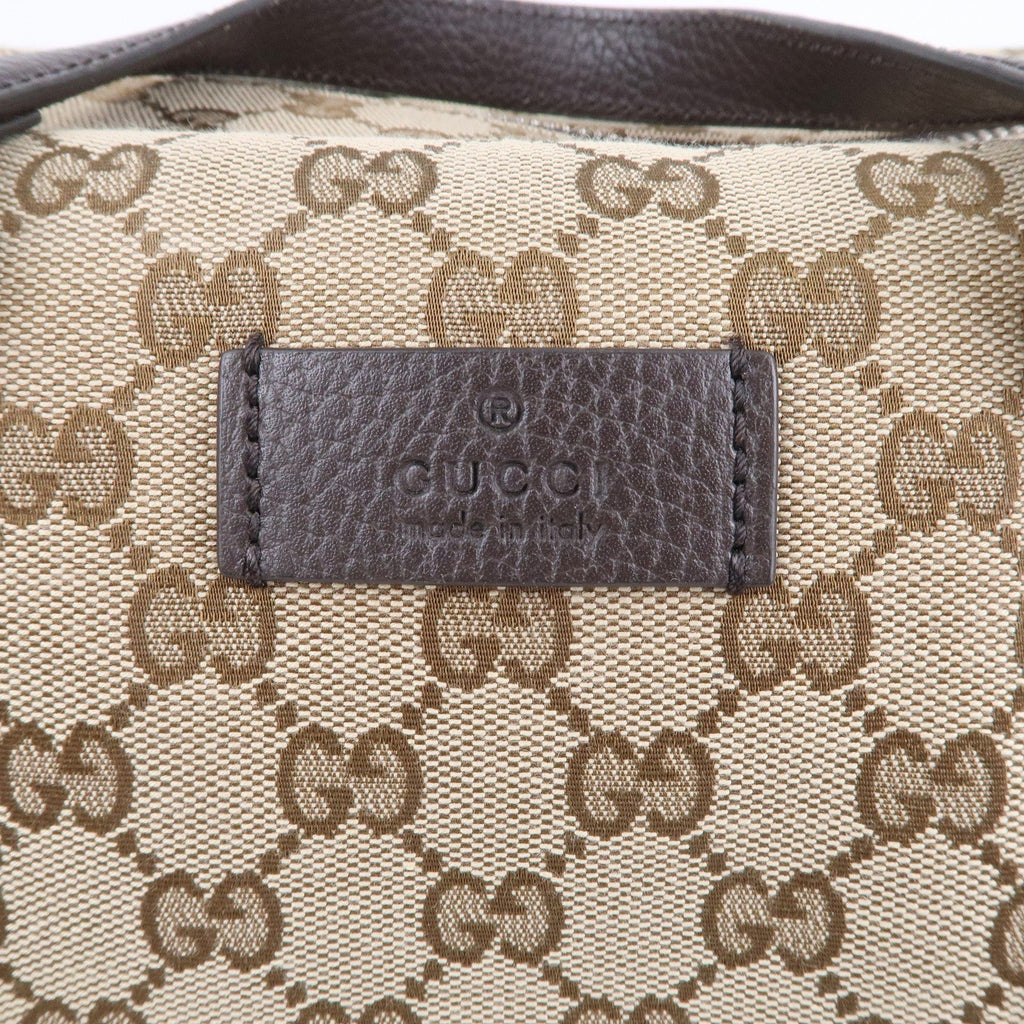 GUCCI GG Canvas Leather 2WAY Boston Bag Shoulder Bag Beige 449167