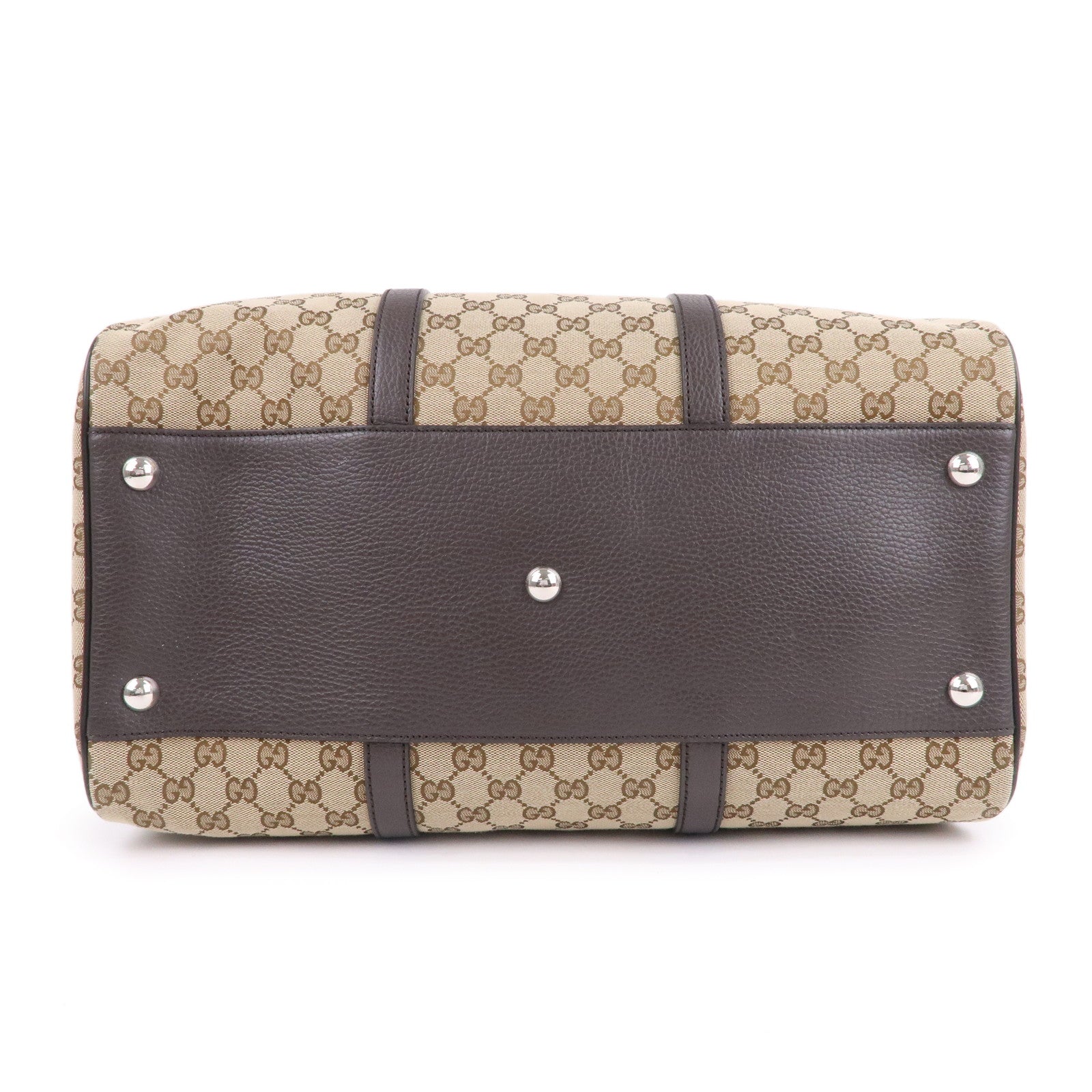 GUCCI GG Canvas Leather 2WAY Boston Bag Shoulder Bag Beige 449167