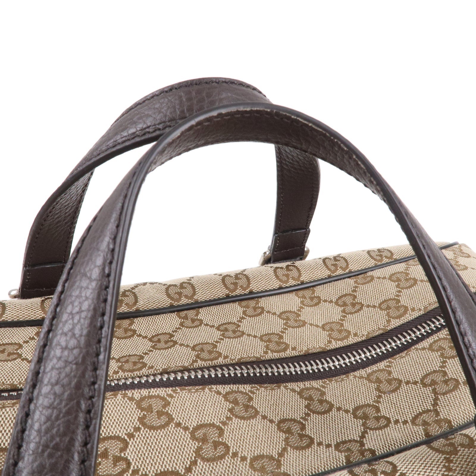 GUCCI GG Canvas Leather 2WAY Boston Bag Shoulder Bag Beige 449167