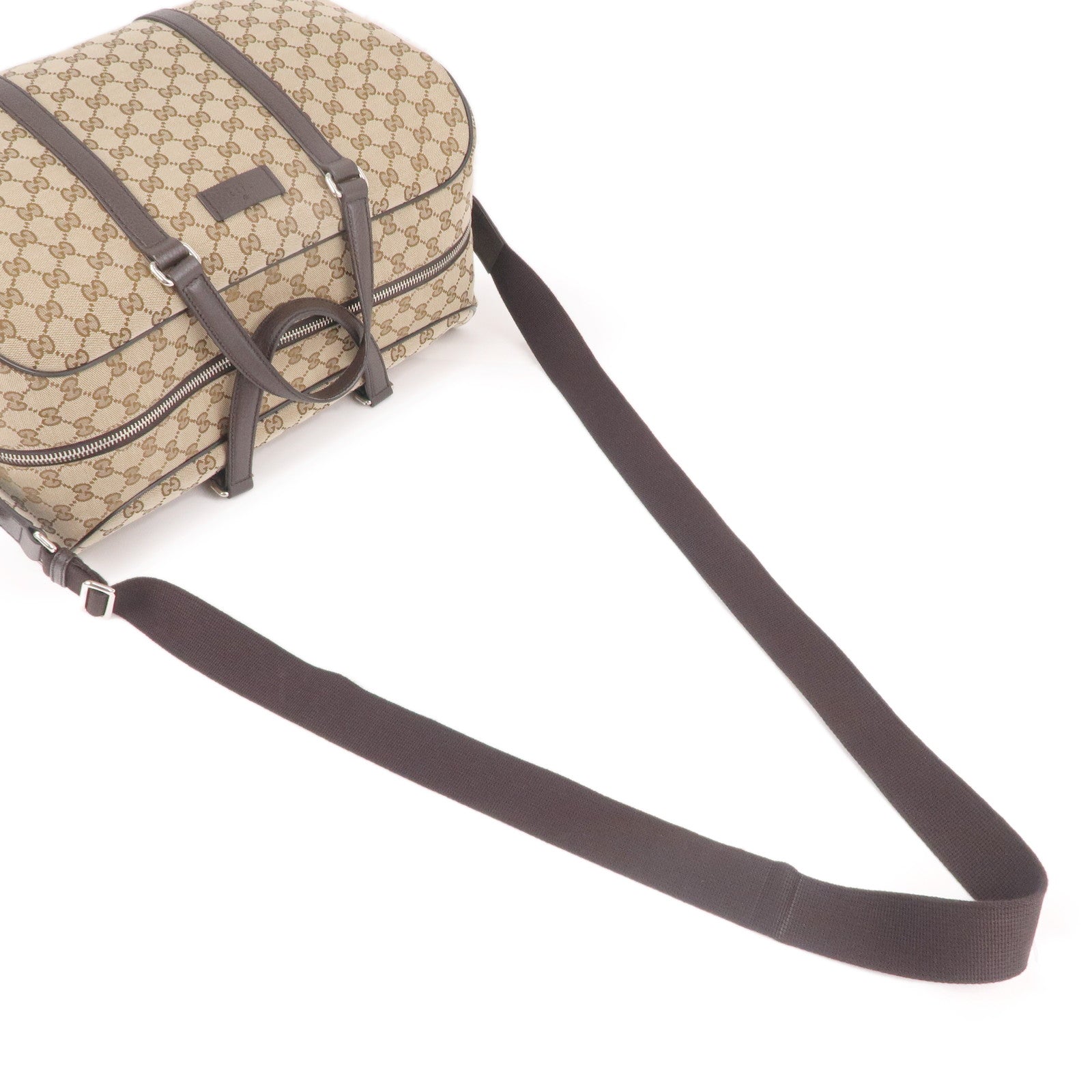 GUCCI GG Canvas Leather 2WAY Boston Bag Shoulder Bag Beige 449167