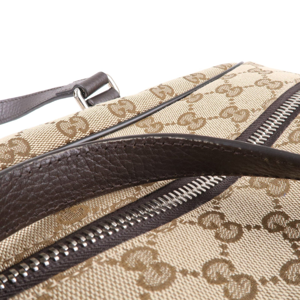 GUCCI GG Canvas Leather 2WAY Boston Bag Shoulder Bag Beige 449167