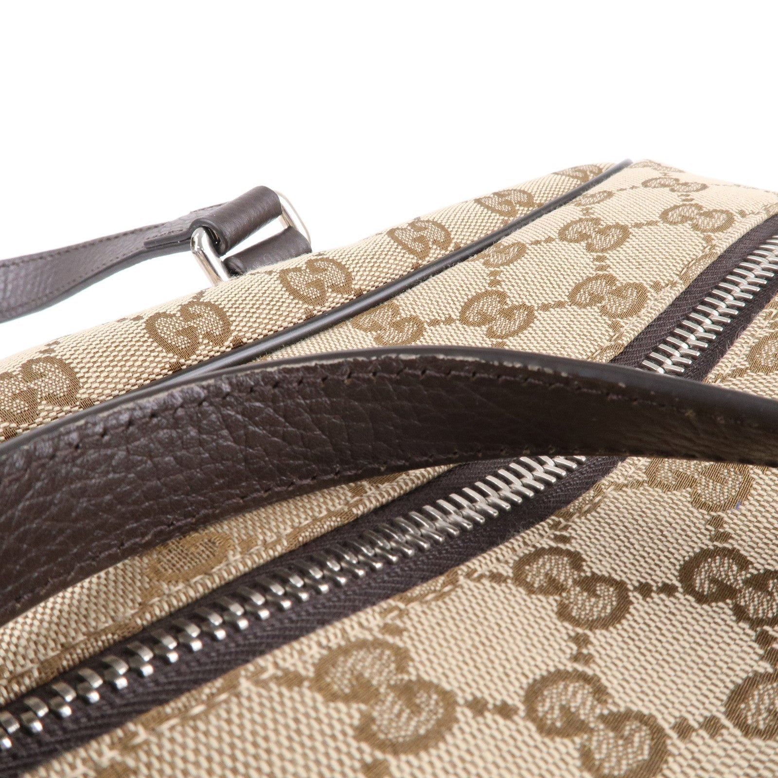 GUCCI GG Canvas Leather 2WAY Boston Bag Shoulder Bag Beige 449167