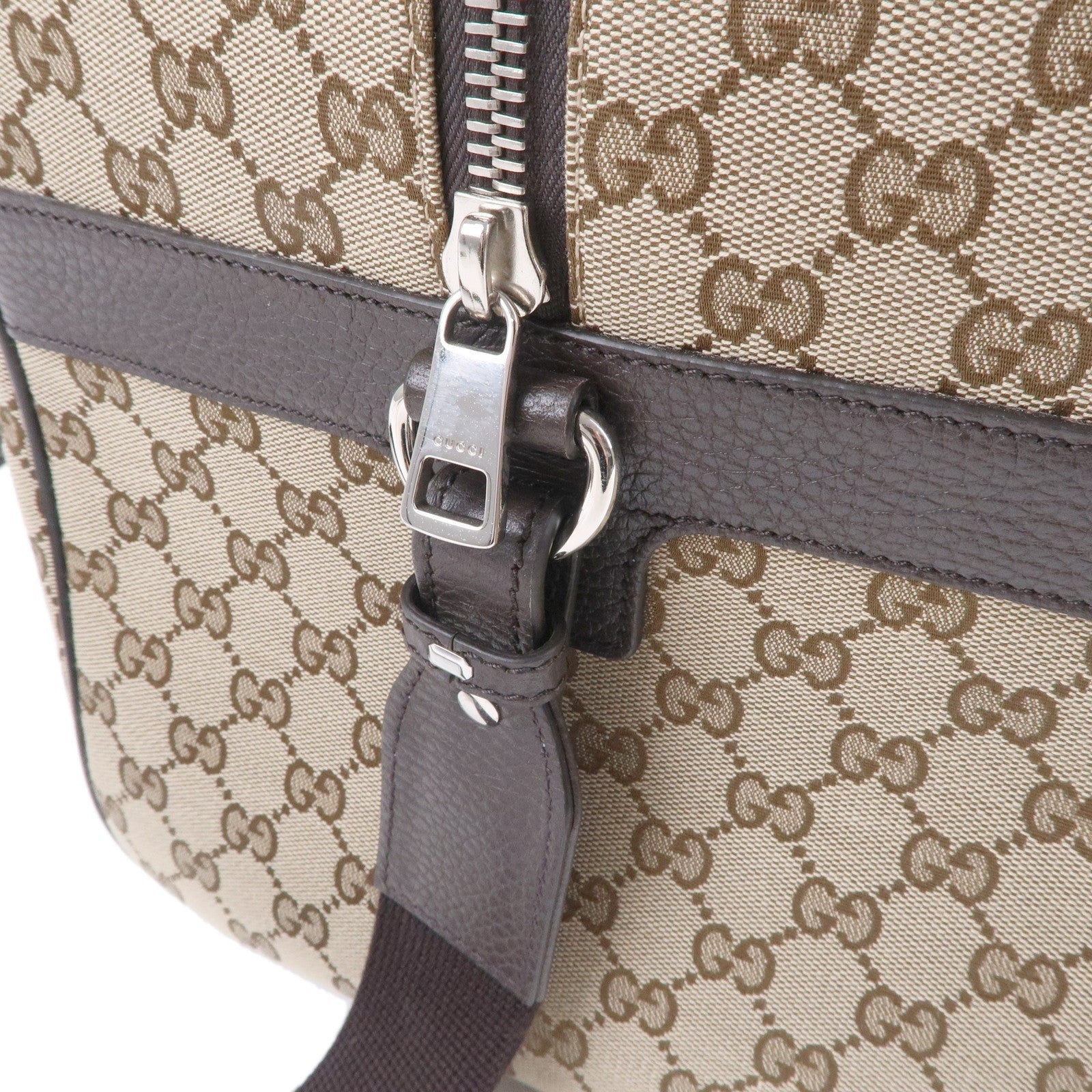 GUCCI GG Canvas Leather 2WAY Boston Bag Shoulder Bag Beige 449167
