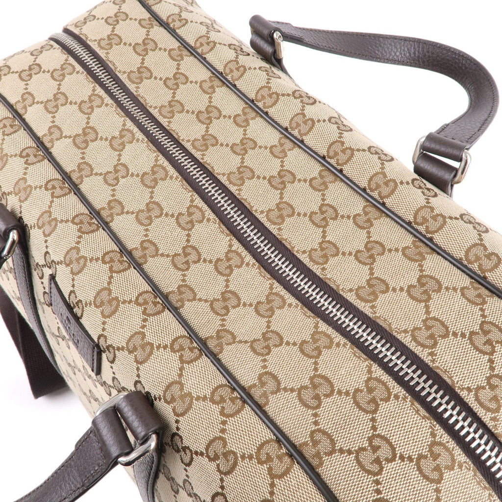 GUCCI GG Canvas Leather 2WAY Boston Bag Shoulder Bag Beige 449167