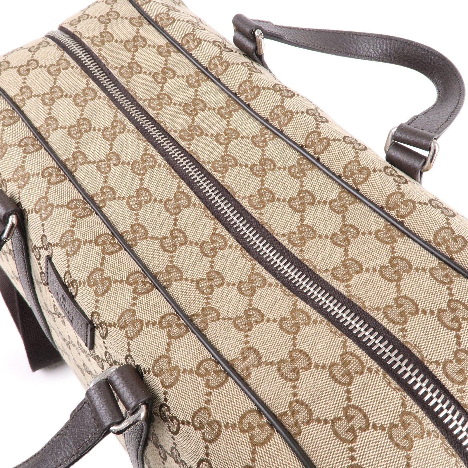 GUCCI GG Canvas Leather 2WAY Boston Bag Shoulder Bag Beige 449167