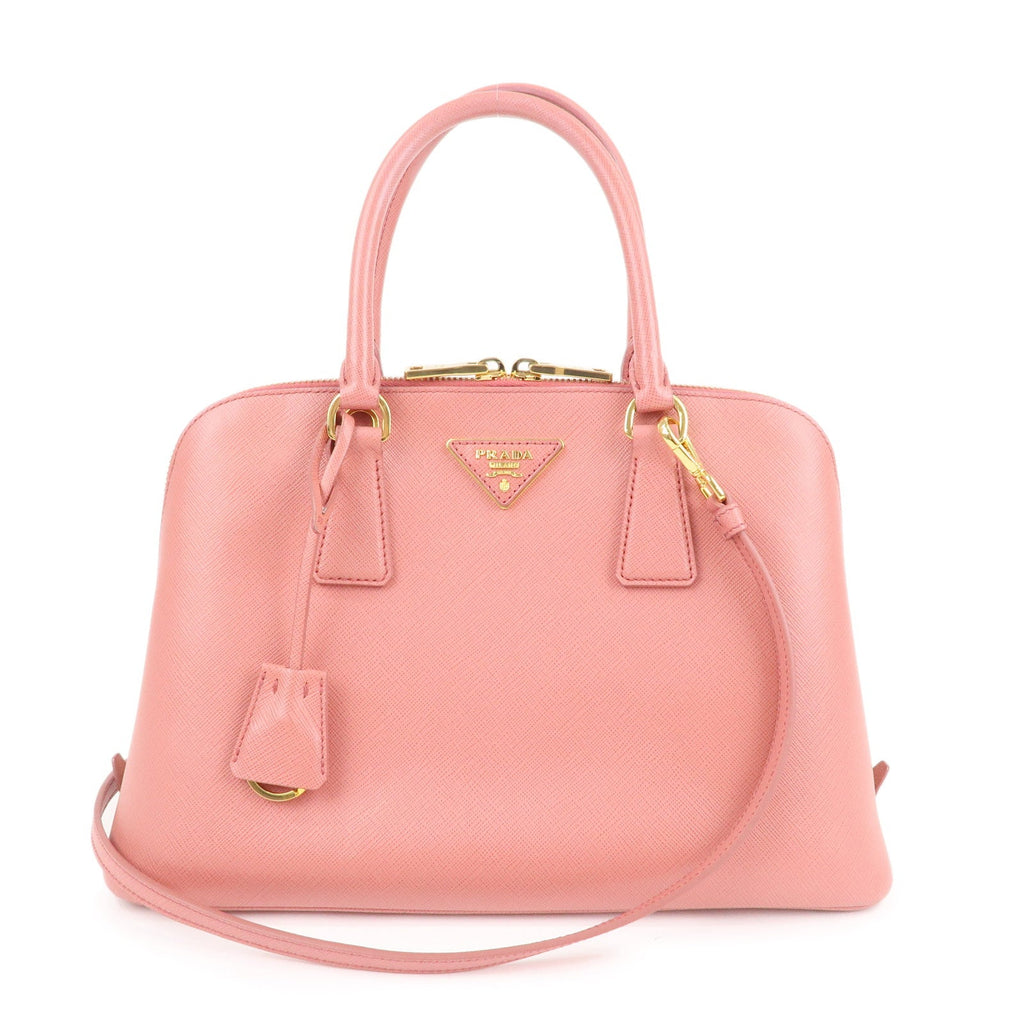 Prada Logo Leather 2Way Bag Shoulder Bag Pink 1BA837