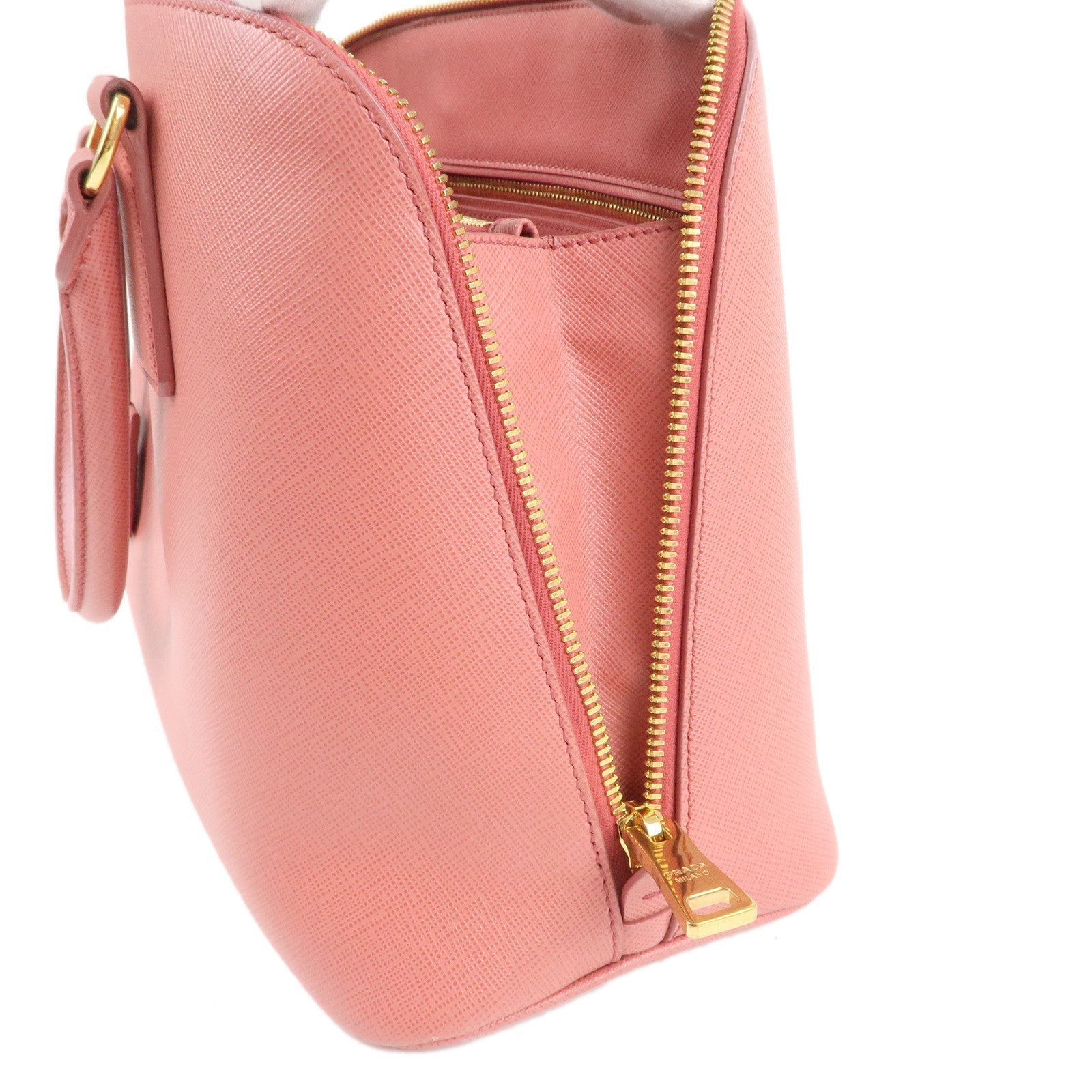 Prada Logo Leather 2Way Bag Shoulder Bag Pink 1BA837