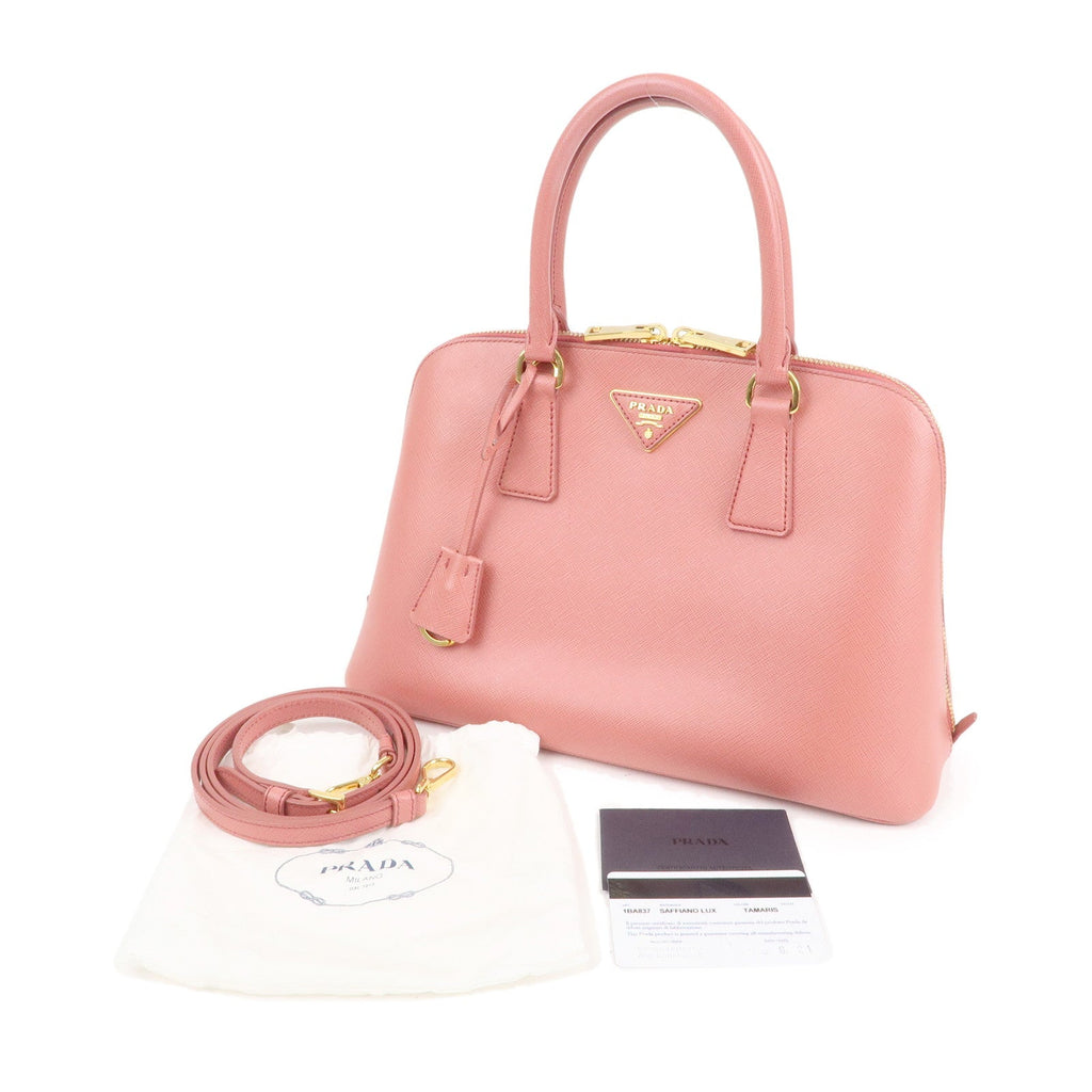Prada Logo Leather 2Way Bag Shoulder Bag Pink 1BA837