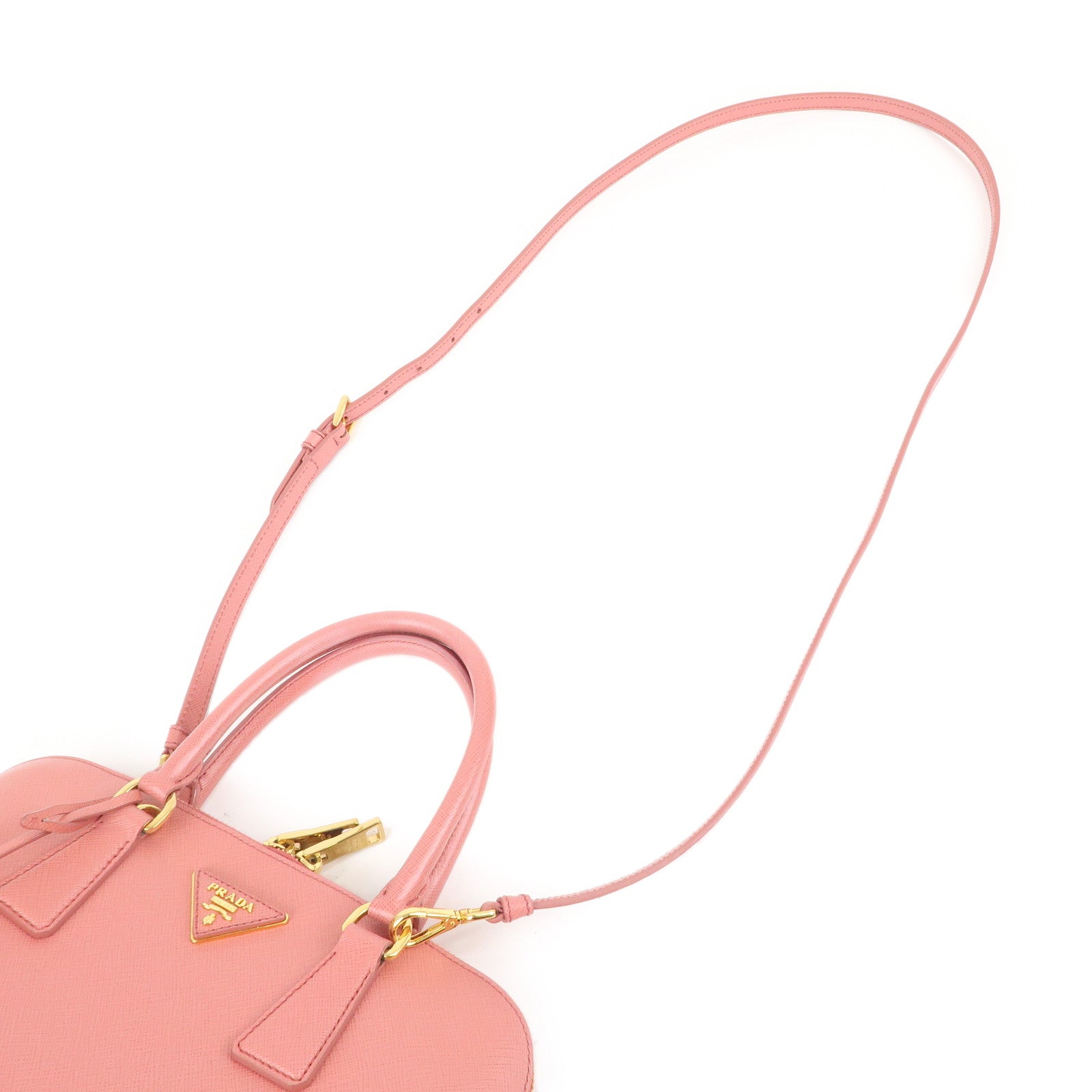 Prada Logo Leather 2Way Bag Shoulder Bag Pink 1BA837
