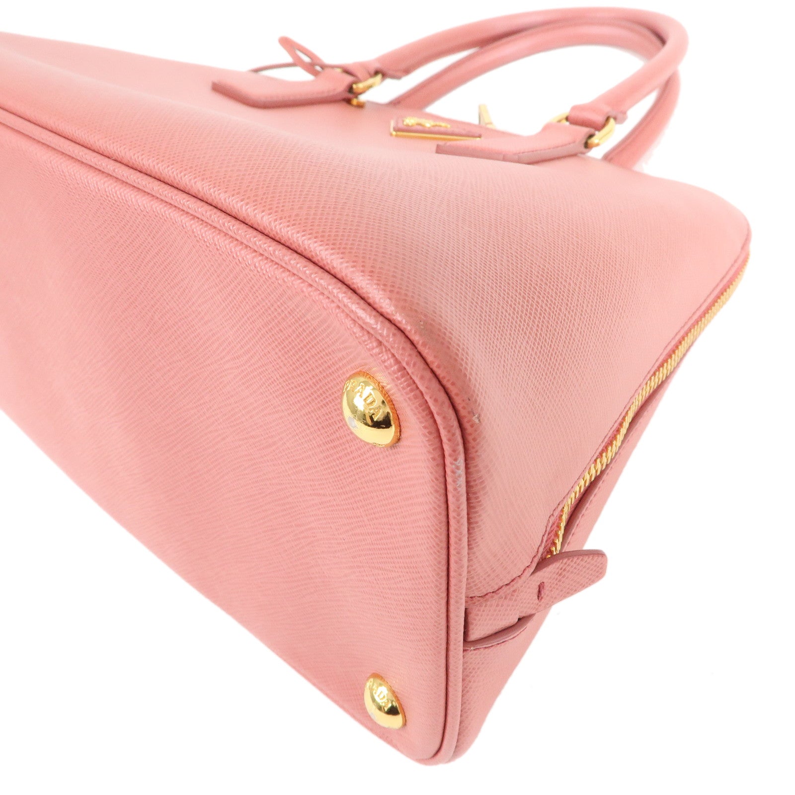 Prada Logo Leather 2Way Bag Shoulder Bag Pink 1BA837
