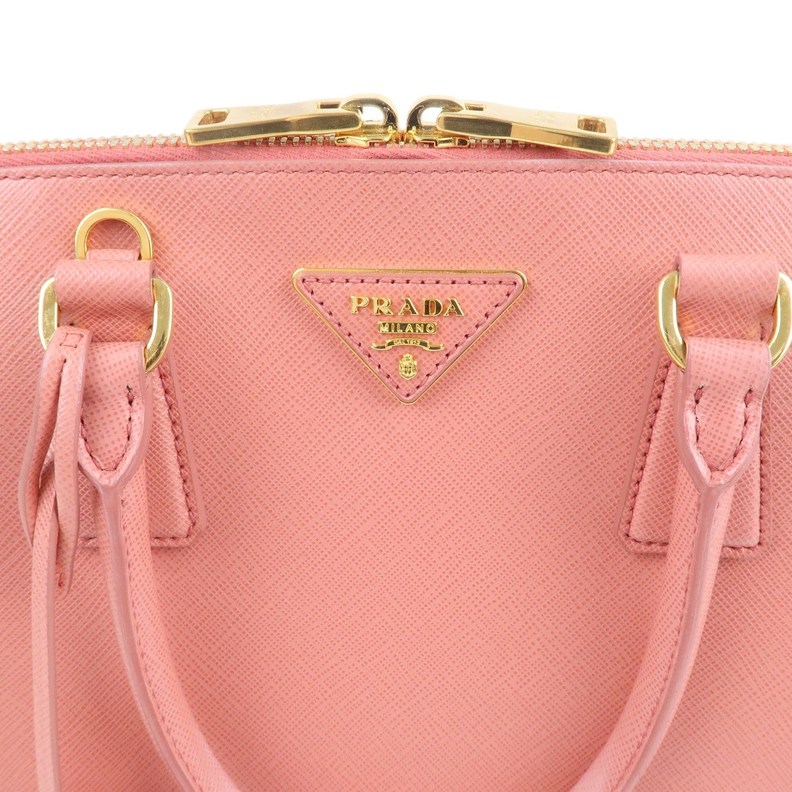 Prada Logo Leather 2Way Bag Shoulder Bag Pink 1BA837