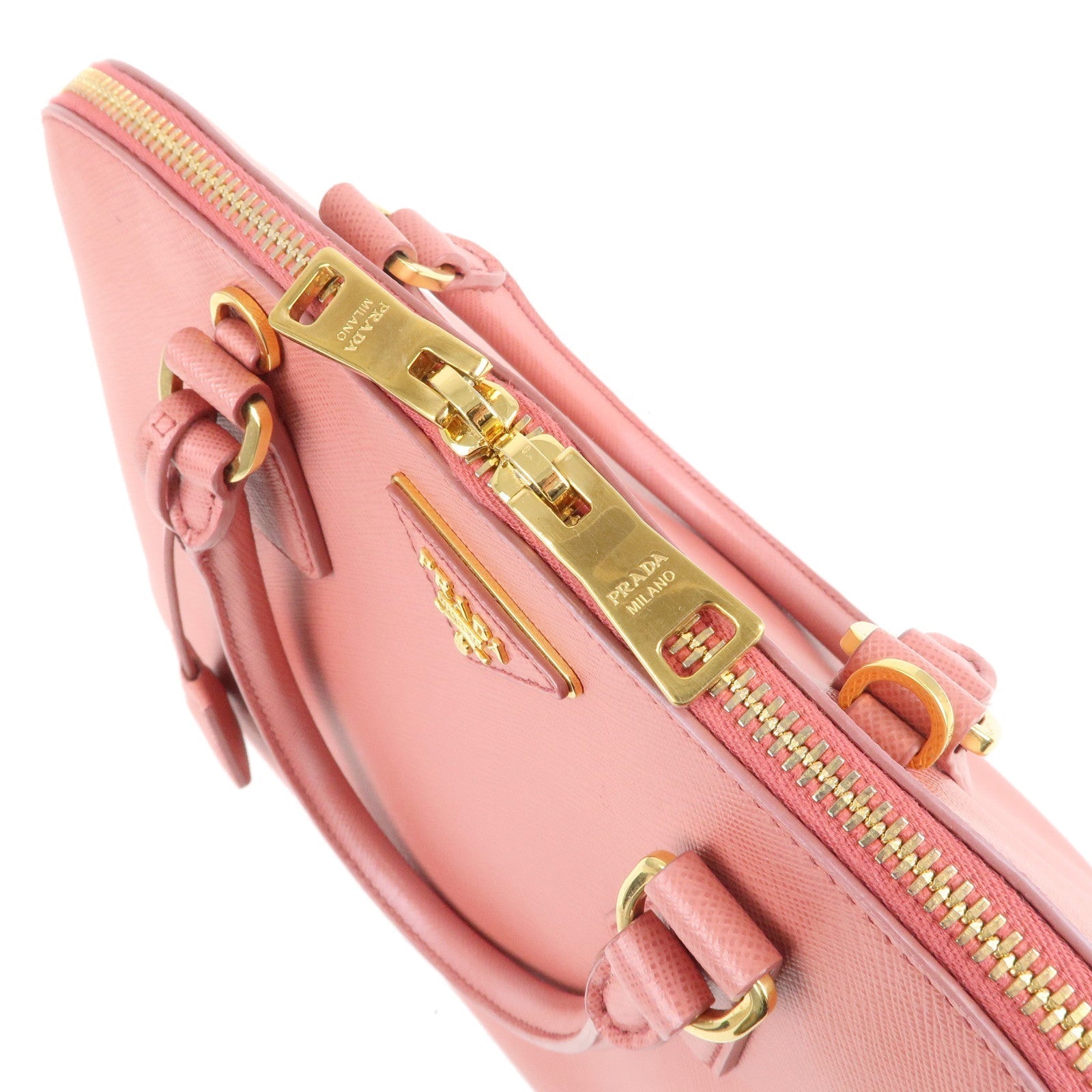 Prada Logo Leather 2Way Bag Shoulder Bag Pink 1BA837