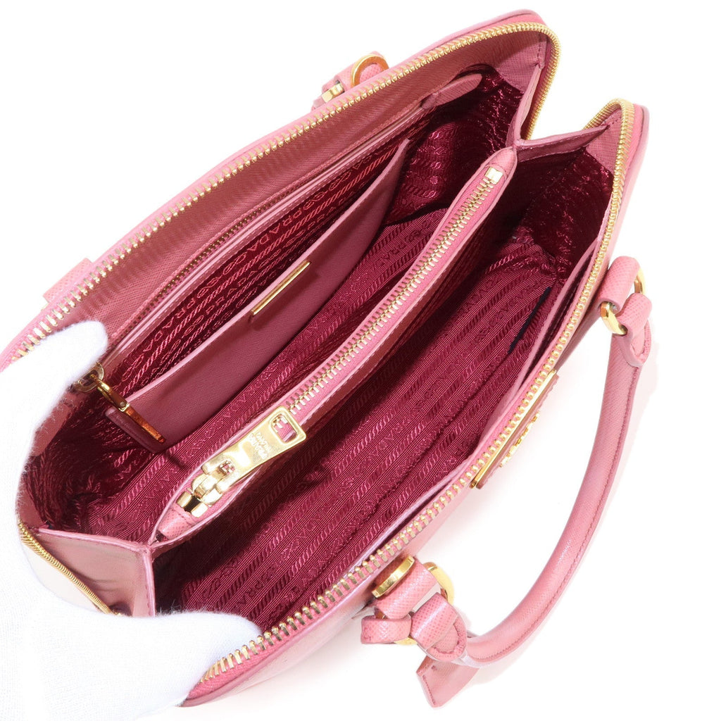 Prada Logo Leather 2Way Bag Shoulder Bag Pink 1BA837
