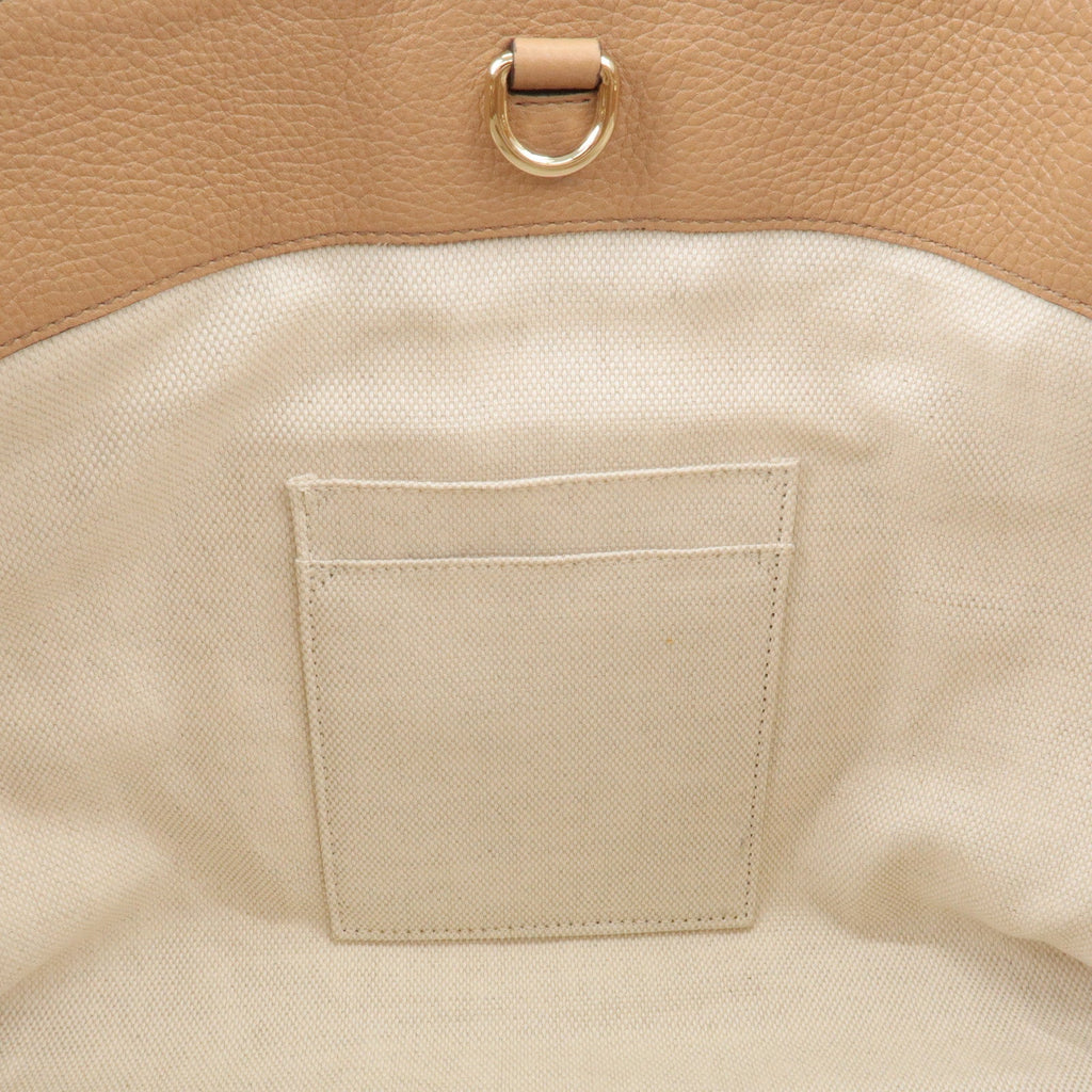 GUCCI SOHO Interlocking G Leather Chain Shoulder Bag Beige 536196
