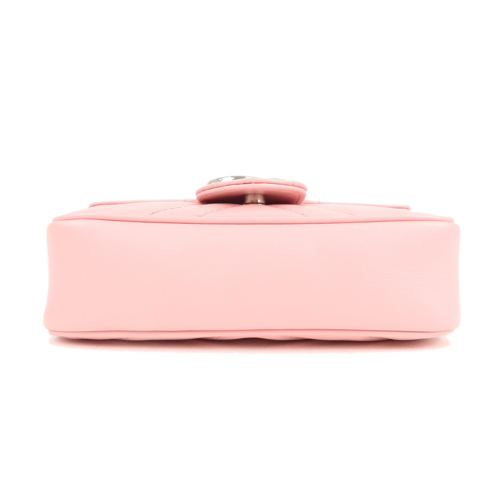 GUCCI GG Marmont Leather Super Mini Shoulder Bag Pink 476433