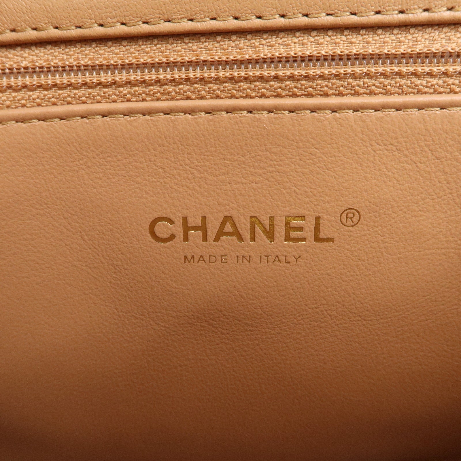CHANEL Matelasse Lamb Skin Chain Shoulder Bag Beige Gold HDW