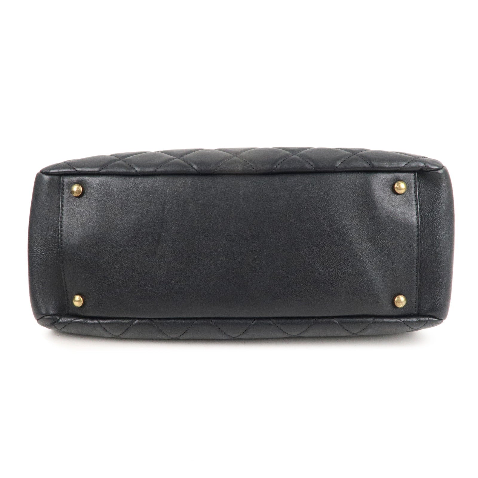 CHANEL Matelasse Lamb Skin Chain Shoulder Bag Black Bags District Gold