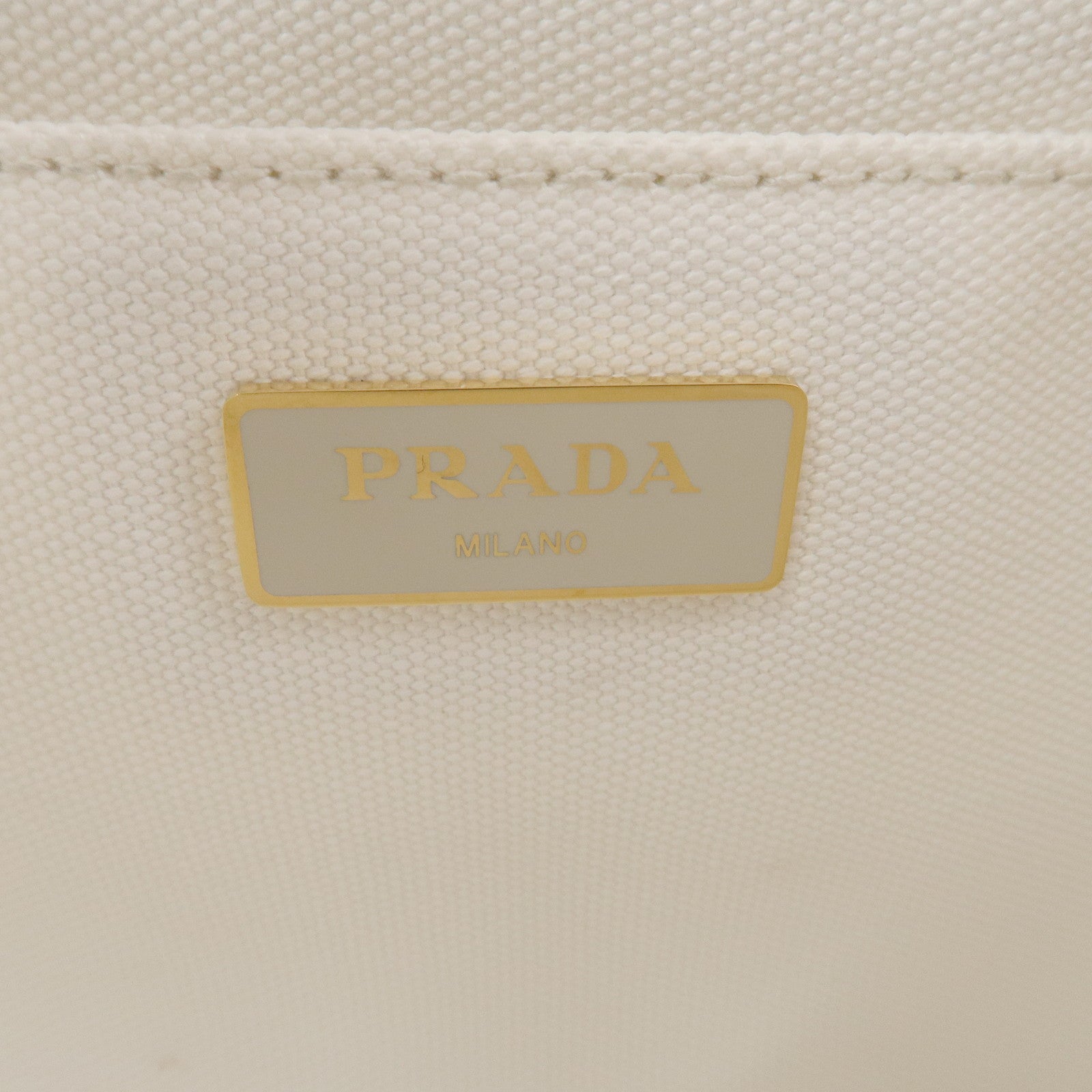 Prada Canapa Straw Canvas 2Way Bag Shoulder Bag White 1BG155