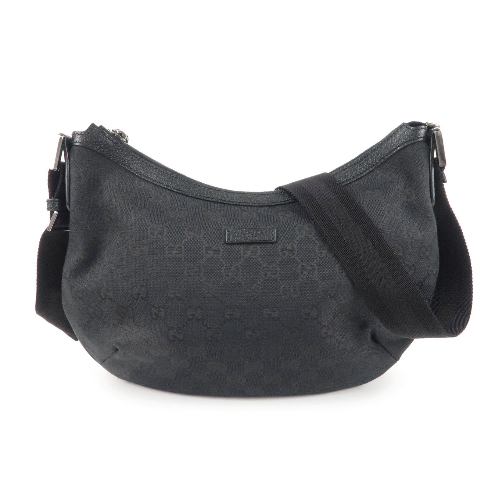 GUCCI Sherry GG Canvas Leather Shoulder Bag Black 181092