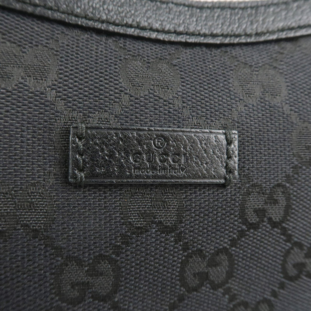 GUCCI Sherry GG Canvas Leather Shoulder Bag Black 181092